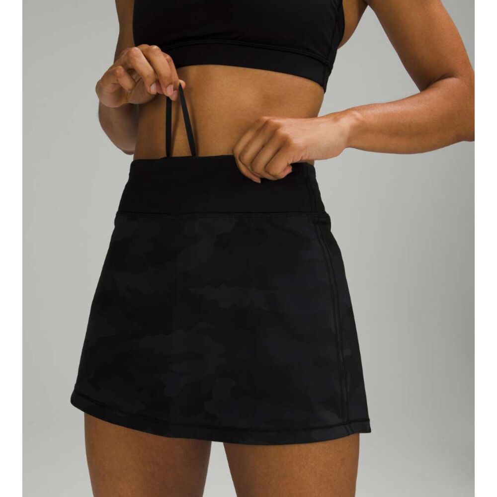 Lululemon Pace Rival Mid Rise Skirt Skort Camo Deep Coal Multi / Black Size 4